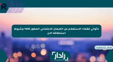 «ثواني فقط» الاستعلام عن الضمان الاجتماعي المطور 1446 وشروط استحقاقه الآن